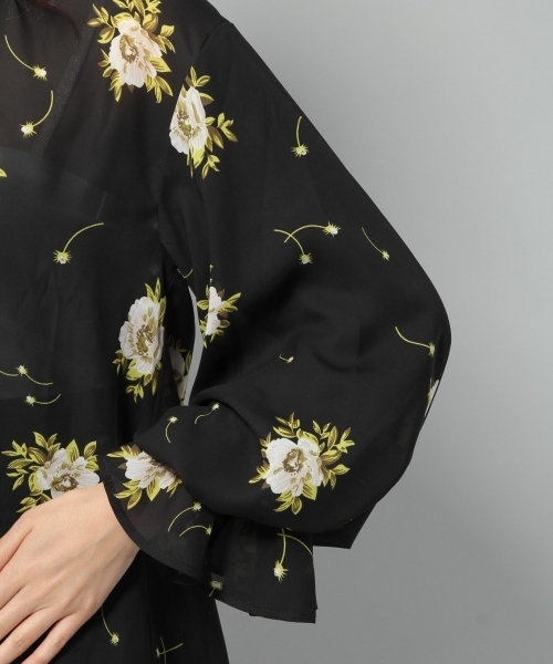 Andemiu（アンデミュウ）の「ハナガラハイネックブラウス776598（シャツ/ブラウス・レディース・ネイビー/カーキ・FREE）」の11枚目の写真