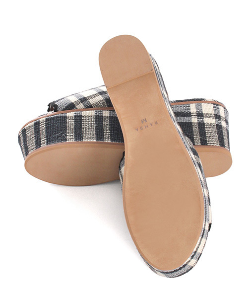 RANDA（ランダ）の「ウェーブカットウェッジサンダル（サンダル・レディース・ブルー/チェック/クリーム・LL/L/S/M）」の9枚目の写真