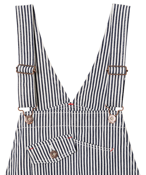 Candy Stripper（キャンディストリッパー）の「OVERPLAY HICKORY JUMPER スカート（ジャンパースカート・レディース・ライトインディゴブルー/インディゴブルー・1/2）」の12枚目の写真