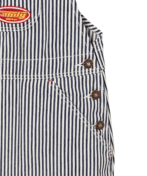 Candy Stripper（キャンディストリッパー）の「OVERPLAY HICKORY JUMPER スカート（ジャンパースカート・レディース・ライトインディゴブルー/インディゴブルー・1/2）」の5枚目の写真