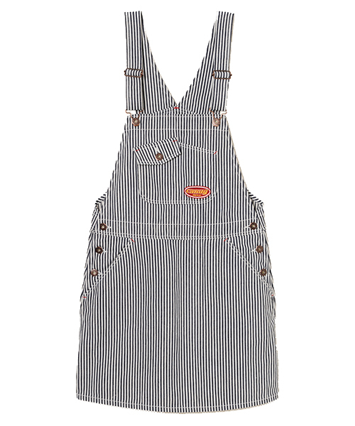 Candy Stripper（キャンディストリッパー）の「OVERPLAY HICKORY JUMPER スカート（ジャンパースカート・レディース・ライトインディゴブルー/インディゴブルー・1/2）」の13枚目の写真