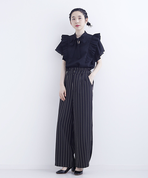 merlot plus（メルロープリュス）の「フリルスリーブブラウス7567（シャツ/ブラウス・レディース・グリーン/アイボリー/ブラック・FREE）」の8枚目の写真