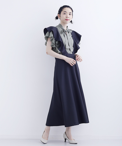 merlot plus（メルロープリュス）の「フリルスリーブブラウス7567（シャツ/ブラウス・レディース・グリーン/アイボリー/ブラック・FREE）」の12枚目の写真