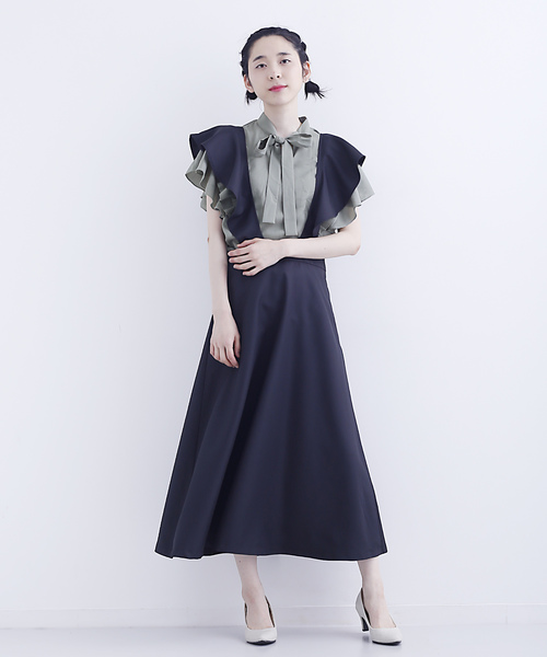 merlot plus（メルロープリュス）の「フリルスリーブブラウス7567（シャツ/ブラウス・レディース・グリーン/アイボリー/ブラック・FREE）」の13枚目の写真