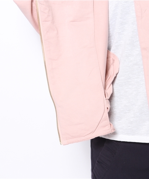 SHIPS for women（シップスフォーウィメン）の「ジャージーノーカラーライダースブルゾン（ブルゾン・レディース・チャコールグレー/ピンク系その他/オリーブ・ONE SIZE）」の11枚目の写真