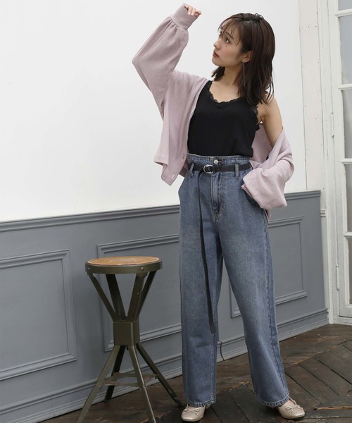 one after another NICE CLAUP(ワンアフターアナザーナイスクラップ)の「サーマルVあきカーディガン(カーディガン/ボレロ・レディース・グレー/ピンク/アイボリー/ベージュ系その他・FREE)」の5枚目の写真