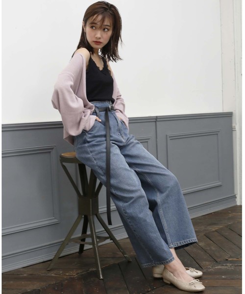 one after another NICE CLAUP(ワンアフターアナザーナイスクラップ)の「サーマルVあきカーディガン(カーディガン/ボレロ・レディース・グレー/ピンク/アイボリー/ベージュ系その他・FREE)」の6枚目の写真