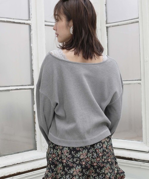 one after another NICE CLAUP(ワンアフターアナザーナイスクラップ)の「サーマルVあきカーディガン(カーディガン/ボレロ・レディース・グレー/ピンク/アイボリー/ベージュ系その他・FREE)」の9枚目の写真