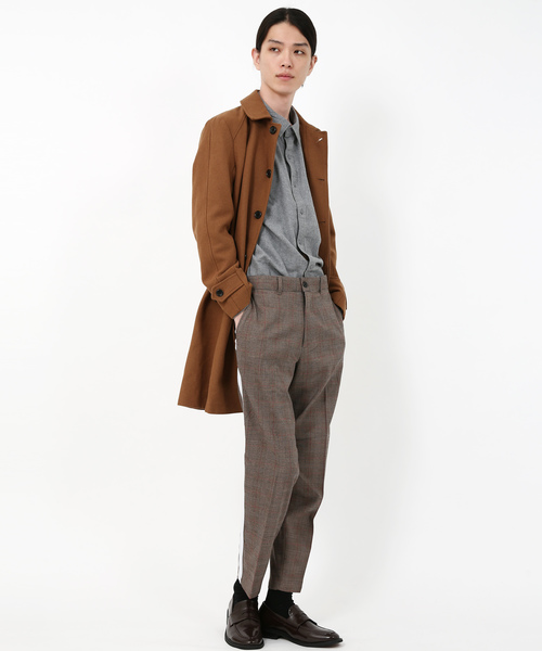 Audience（オーディエンス）の「ウールメルトン 比翼ステンカラー ロングコート（ステンカラーコート・メンズ・ブラック/ネイビー/キャメル/チャコール・M/L/XL）」の11枚目の写真