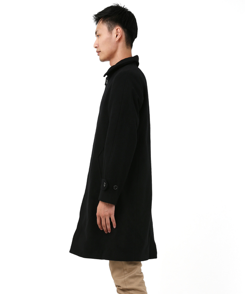 Audience（オーディエンス）の「ウールメルトン 比翼ステンカラー ロングコート（ステンカラーコート・メンズ・ブラック/ネイビー/キャメル/チャコール・M/L/XL）」の22枚目の写真