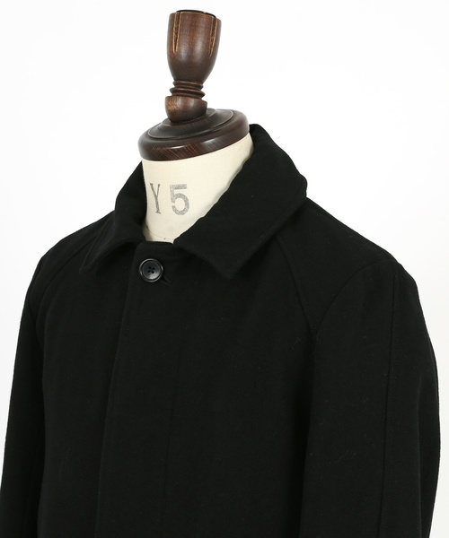 Audience（オーディエンス）の「ウールメルトン 比翼ステンカラー ロングコート（ステンカラーコート・メンズ・ブラック/ネイビー/キャメル/チャコール・M/L/XL）」の17枚目の写真