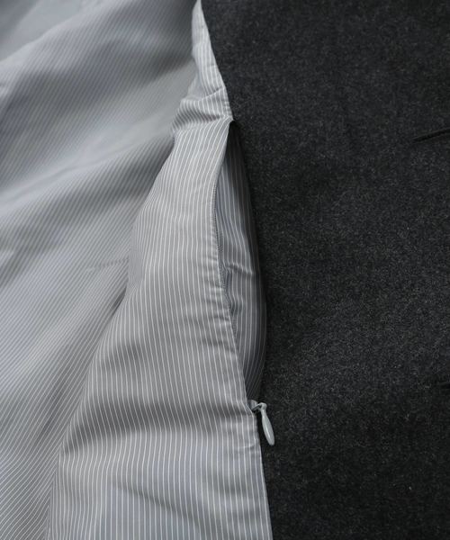 Audience（オーディエンス）の「ウールメルトン 比翼ステンカラー ロングコート（ステンカラーコート・メンズ・ブラック/ネイビー/キャメル/チャコール・M/L/XL）」の18枚目の写真