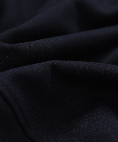 Audience（オーディエンス）の「ウールメルトン 比翼ステンカラー ロングコート（ステンカラーコート・メンズ・ブラック/ネイビー/キャメル/チャコール・M/L/XL）」の19枚目の写真