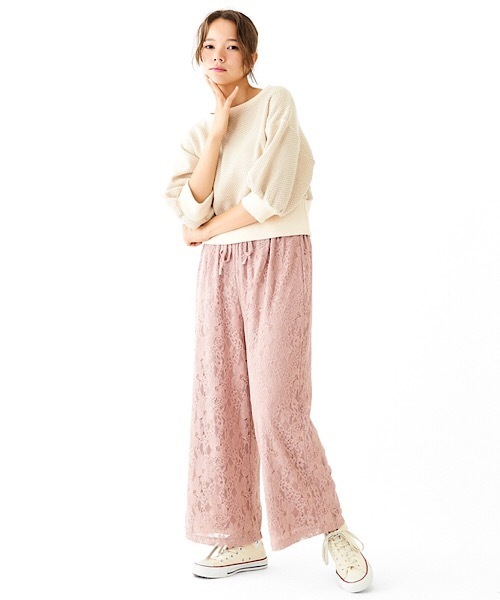 flower（フラワー）の「ブレスレースパンツ2（その他パンツ・レディース・ベージュ/ピンク・FREE）」の5枚目の写真