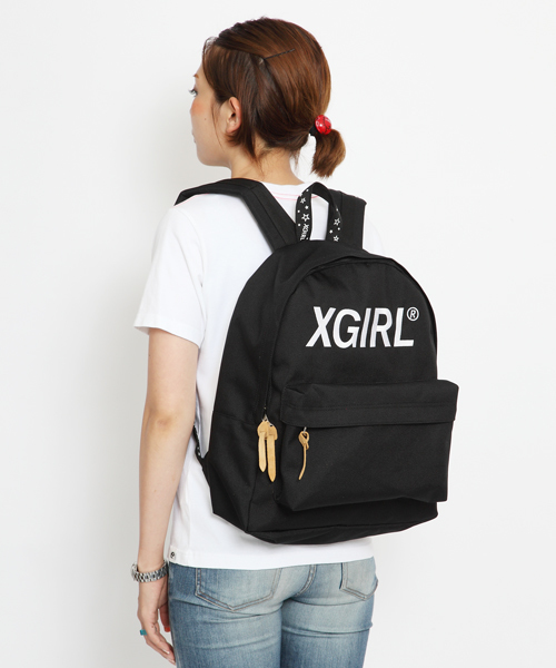 X-girl(エックスガール)の「LOGO BACKPACK(バックパック/リュック・レディース・ブラック/レッド/ブルー・ONE SIZE)」の6枚目の写真