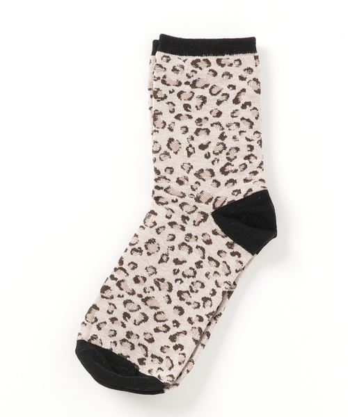 Fun & Daily(ファンアンドデイリー)の「F&D : レオパードショートソックス(ソックス/靴下・レディース・ホワイト/ベージュ/グリーン/ブラウン・FREE)」の6枚目の写真