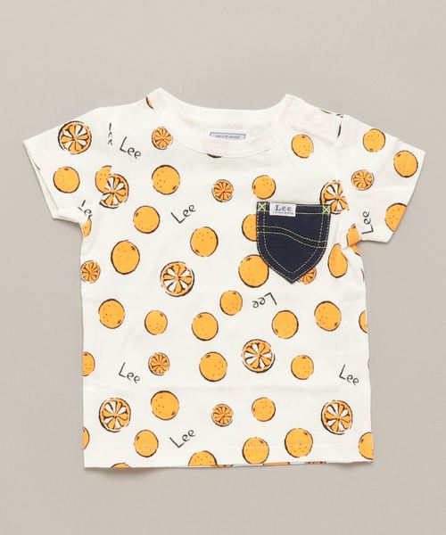 Lee リー の Lee リー Leeオレンジ柄tシャツ ユニセックス Tシャツ カットソー Wear