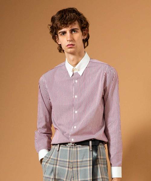 UNITED TOKYO(ユナイテッドトウキョウ)の「ストライプカラーバーシャツ(シャツ/ブラウス・メンズ・レッド/ブラック/ホワイト・1/2/3)」の4枚目の写真