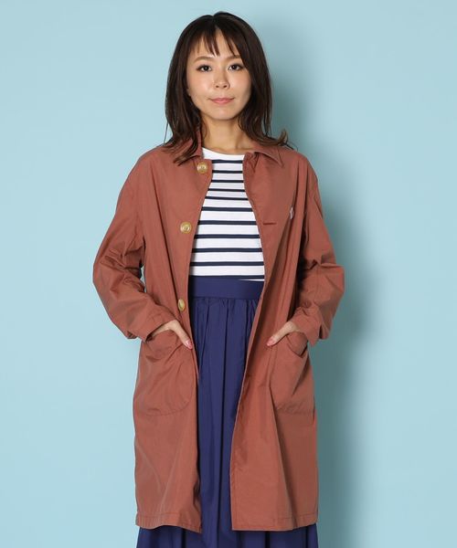 DANTON（ダントン）の「ダントン DANTON / ナイロンタフタステンカラーコート Nylon Taffta Staincollar Coat（ステンカラーコート・レディース・サンドベージュ/ネイビー/サックスブルー/ローズ・34/36）」の4枚目の写真