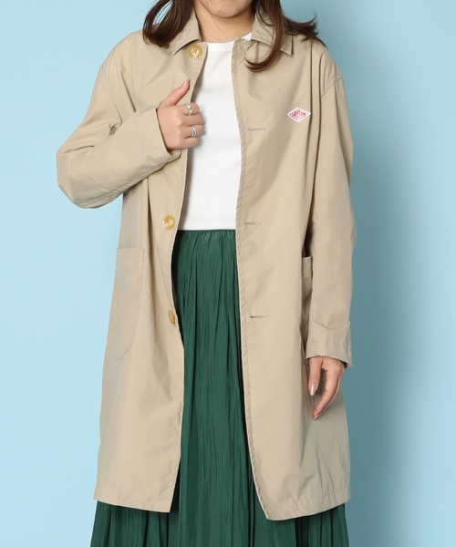 DANTON（ダントン）の「ダントン DANTON / ナイロンタフタステンカラーコート Nylon Taffta Staincollar Coat（ステンカラーコート・レディース・サンドベージュ/ネイビー/サックスブルー/ローズ・34/36）」の2枚目の写真