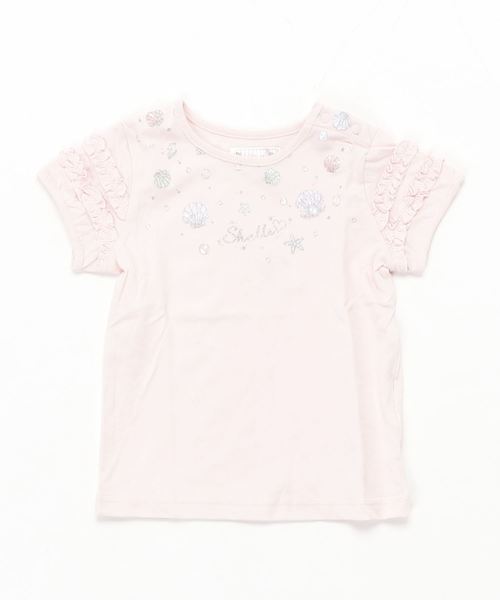 ガールズ 袖フリル付 半袖Tシャツ 全9柄 ガールズ 袖フリル付 半袖Tシャツ 全9柄