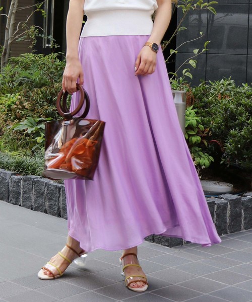 HER CLOSET（ハークローゼット）の「【HERCLOSET】フレアマキシスカート（スカート・レディース・ブルー/ピンクベージュ/テラコッタ/ミント/ラベンダー・M）」の5枚目の写真