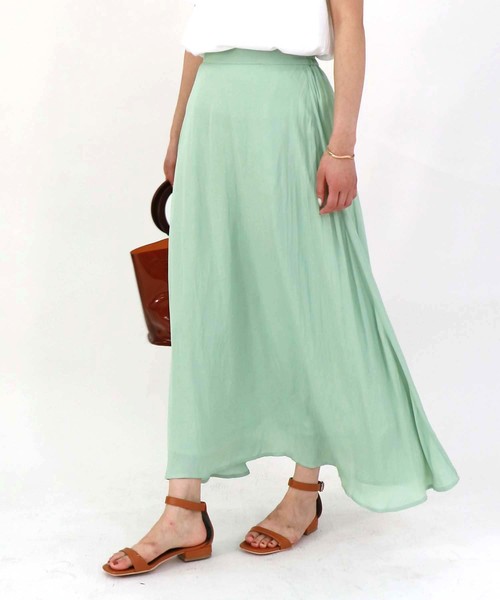 HER CLOSET（ハークローゼット）の「【HERCLOSET】フレアマキシスカート（スカート・レディース・ブルー/ピンクベージュ/テラコッタ/ミント/ラベンダー・M）」の4枚目の写真