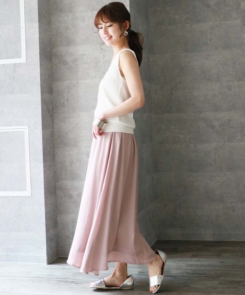 HER CLOSET（ハークローゼット）の「【HERCLOSET】フレアマキシスカート（スカート・レディース・ブルー/ピンクベージュ/テラコッタ/ミント/ラベンダー・M）」の10枚目の写真