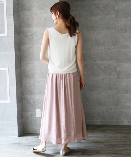 HER CLOSET（ハークローゼット）の「【HERCLOSET】フレアマキシスカート（スカート・レディース・ブルー/ピンクベージュ/テラコッタ/ミント/ラベンダー・M）」の16枚目の写真