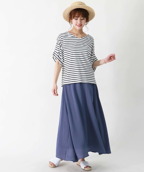 HER CLOSET（ハークローゼット）の「【HERCLOSET】フレアマキシスカート（スカート・レディース・ブルー/ピンクベージュ/テラコッタ/ミント/ラベンダー・M）」の19枚目の写真