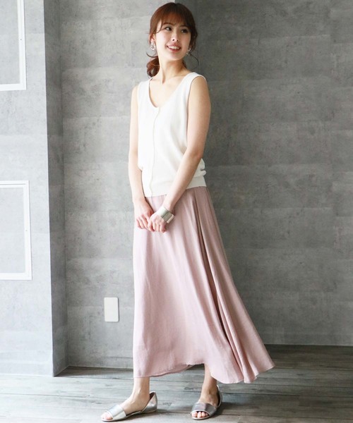 HER CLOSET（ハークローゼット）の「【HERCLOSET】フレアマキシスカート（スカート・レディース・ブルー/ピンクベージュ/テラコッタ/ミント/ラベンダー・M）」の21枚目の写真