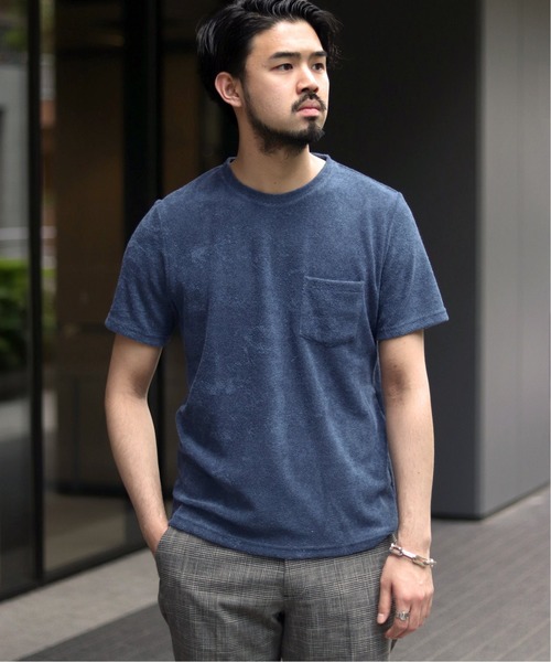 EDIFICE（エディフィス）の「イズミール パイル クルーネック TEE（Tシャツ/カットソー・メンズ・ホワイト/ブルー系その他/ライトグレー/ブラウン/ブラック・46/48/44）」の5枚目の写真
