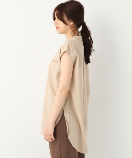 GLOBAL WORK（グローバルワーク）の「イージーケアリネンチュニック/834832（シャツ/ブラウス・レディース・ホワイト/ベージュ/ブラウン/サックスブルー・MEDIUM/LARGE）」の14枚目の写真