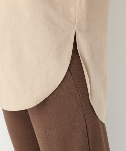 GLOBAL WORK（グローバルワーク）の「イージーケアリネンチュニック/834832（シャツ/ブラウス・レディース・ホワイト/ベージュ/ブラウン/サックスブルー・MEDIUM/LARGE）」の10枚目の写真