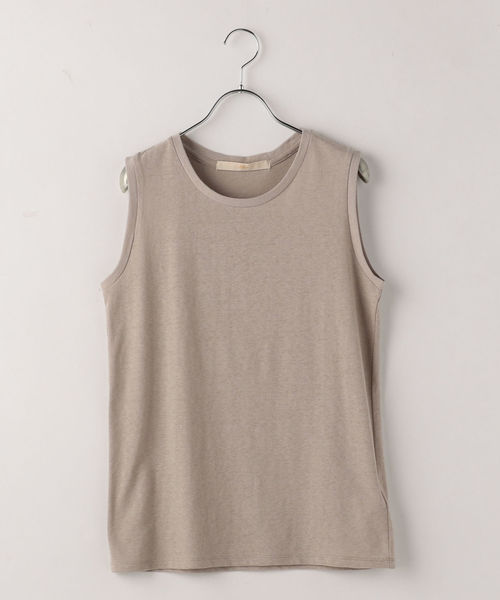 Khaju(カージュ)の「Khaju:シンプルタンクトップ(タンクトップ・レディース・ベージュ/ブラック/ブラウン/ラベンダー/ライトグリーン・ONE SIZE)」の3枚目の写真