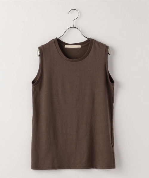 Khaju(カージュ)の「Khaju:シンプルタンクトップ(タンクトップ・レディース・ベージュ/ブラック/ブラウン/ラベンダー/ライトグリーン・ONE SIZE)」の2枚目の写真