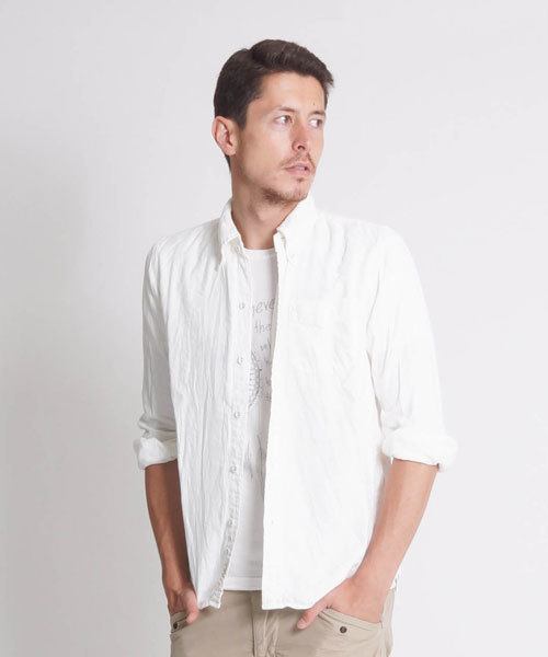 goa（ゴア）の「リネン混ビエラB.Dシャツ（シャツ/ブラウス・メンズ・オフホワイト/キナリ・FREE）」の2枚目の写真