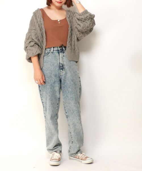 VENCEEXCHANGE（ヴァンスエクスチェンジ）の「ボリュームケーブルカーディガン（カーディガン/ボレロ・レディース・ブラック/ベージュ/パープル/グレー/オフホワイト・M）」の14枚目の写真