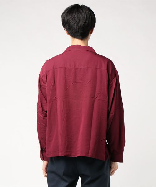 WEGO（ウィゴー）の「WEGO/フィブリルオープンカラーシャツ（シャツ/ブラウス・メンズ・ブルー系その他/ワイン/ブラック/ベージュ・MEDIUM/LARGE）」の6枚目の写真