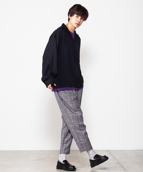 WEGO（ウィゴー）の「WEGO/フィブリルオープンカラーシャツ（シャツ/ブラウス・メンズ・ブルー系その他/ワイン/ブラック/ベージュ・MEDIUM/LARGE）」の8枚目の写真