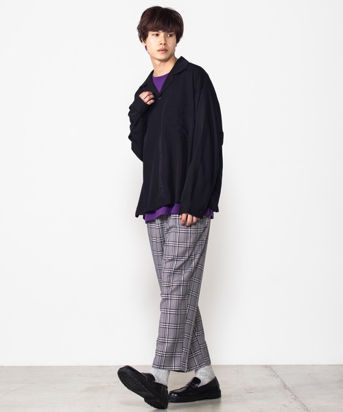 WEGO（ウィゴー）の「WEGO/フィブリルオープンカラーシャツ（シャツ/ブラウス・メンズ・ブルー系その他/ワイン/ブラック/ベージュ・MEDIUM/LARGE）」の10枚目の写真