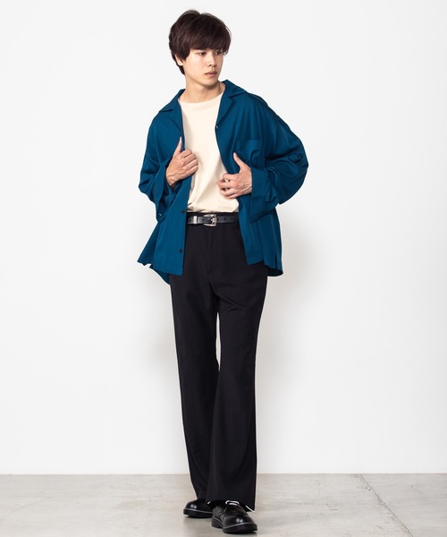 WEGO（ウィゴー）の「WEGO/フィブリルオープンカラーシャツ（シャツ/ブラウス・メンズ・ブルー系その他/ワイン/ブラック/ベージュ・MEDIUM/LARGE）」の11枚目の写真