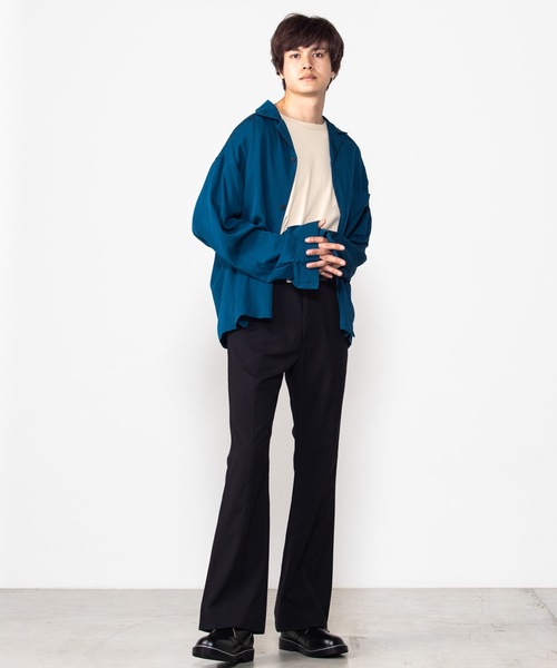 WEGO（ウィゴー）の「WEGO/フィブリルオープンカラーシャツ（シャツ/ブラウス・メンズ・ブルー系その他/ワイン/ブラック/ベージュ・MEDIUM/LARGE）」の12枚目の写真