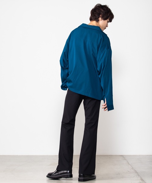 WEGO（ウィゴー）の「WEGO/フィブリルオープンカラーシャツ（シャツ/ブラウス・メンズ・ブルー系その他/ワイン/ブラック/ベージュ・MEDIUM/LARGE）」の14枚目の写真