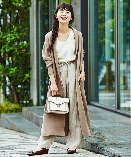 GeeRA(ジーラ)の「ミラノリブロングスリットガウンコート(その他アウター・レディース・ブラック/ベージュ/グレー・MEDIUM/LARGE/X-LARGE)」の8枚目の写真