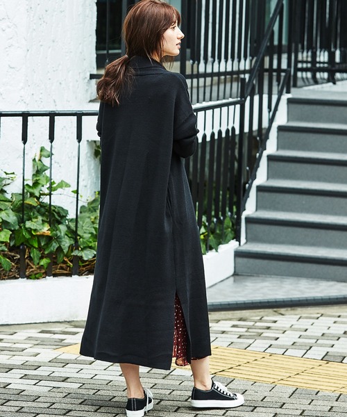 GeeRA(ジーラ)の「ミラノリブロングスリットガウンコート(その他アウター・レディース・ブラック/ベージュ/グレー・MEDIUM/LARGE/X-LARGE)」の11枚目の写真