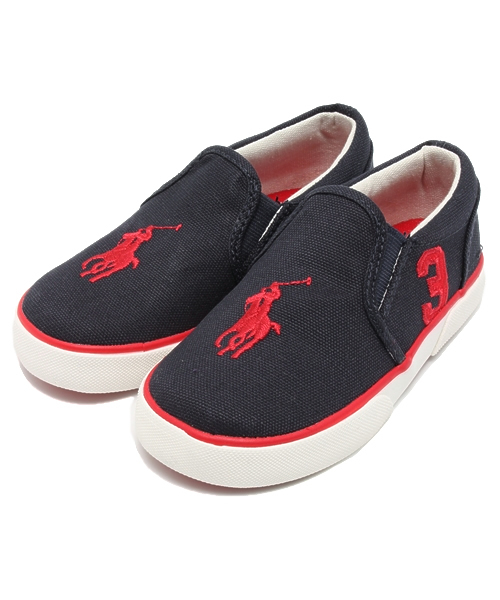 POLO RALPH LAUREN(ポロ ラルフ ローレン)の「ベビー キッズ ポロ ラルフローレン スリッポン Polo SETH SLIP-ON Todd(スニーカー・キッズ・ホワイト/ネイビー・16cm/15cm)」の2枚目の写真