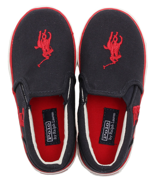POLO RALPH LAUREN(ポロ ラルフ ローレン)の「ベビー キッズ ポロ ラルフローレン スリッポン Polo SETH SLIP-ON Todd(スニーカー・キッズ・ホワイト/ネイビー・16cm/15cm)」の3枚目の写真