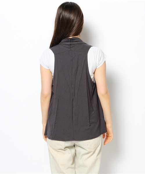 OUTLET（アウトレット）の「【ear PAPILLONNER】ノースリーブジレ（Tシャツ/カットソー・レディース・グレー/モカ・FREE）」の5枚目の写真