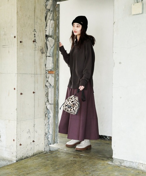 niko and...（ニコアンド）の「裏起毛カツラギAラインスカート（スカート・レディース・ブラック/パープル/クリーム・MEDIUM/LARGE）」の17枚目の写真